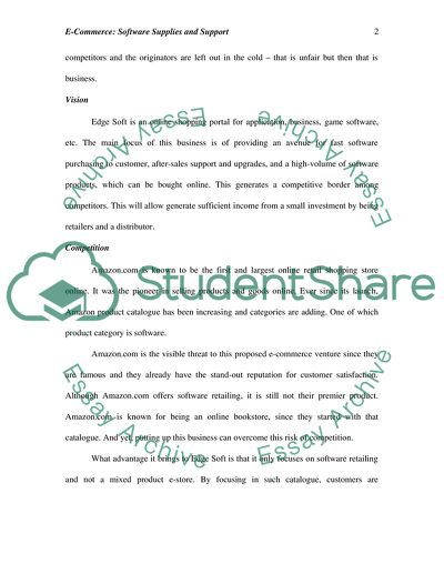 E-Commerce: Software Supplies and Support