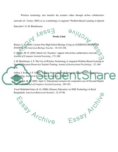 Wireless technology in the educational system