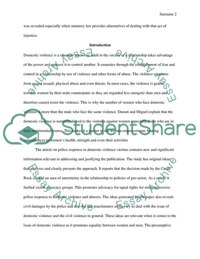 The Extent to Which Victims of Domestic Violence Get Protection from the Criminal System
