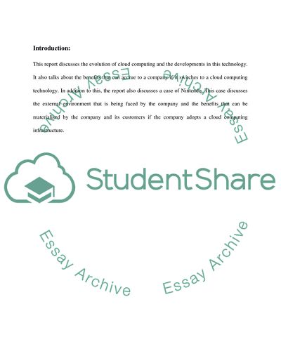 The Evolution of Cloud