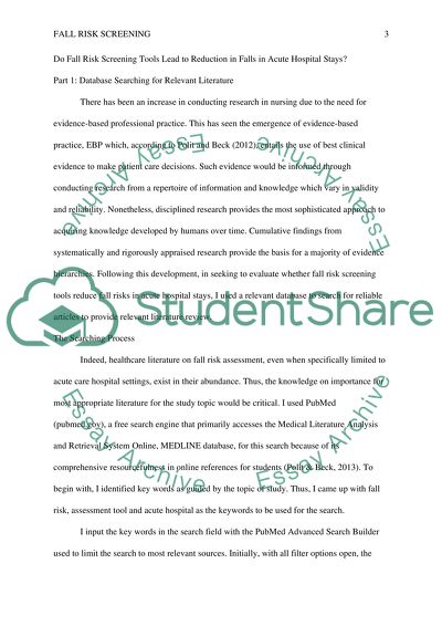 Do Fall Risk Screening Tools Lead to Reduction in Falls in Acute Hospital Stays