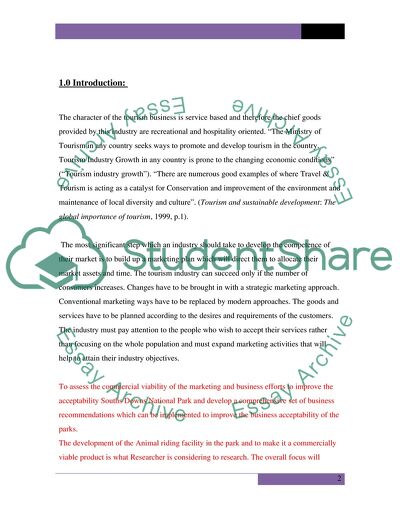 The Comprehensive Set of Viable Commercial Options to Successfully Develop National Park