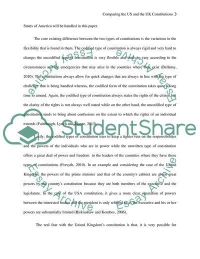 Comparing the US and the UK Constitutions