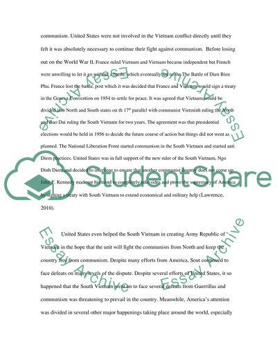 Changing the American Culture and the Vietnam War