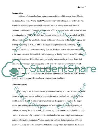 Obesity: Causes and Mitigation Approaches