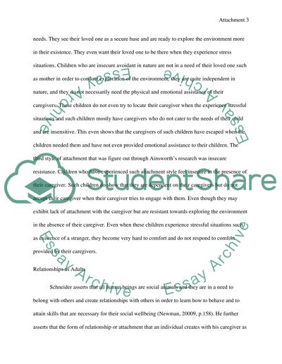 Several Attachment Styles of Children