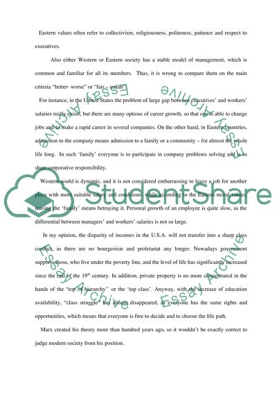 Cultural Differences in the Light of Marxs Class Theory