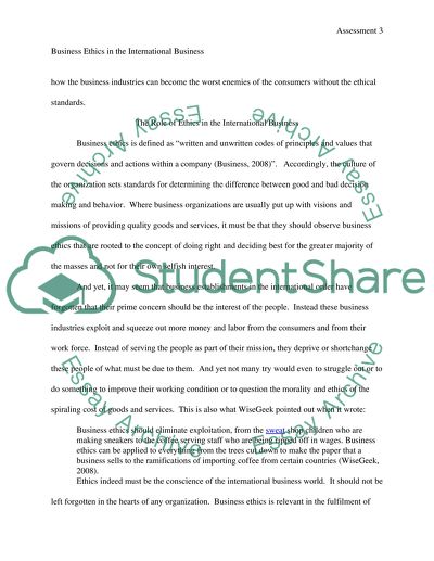 Discuss the importance of business ethics in international business