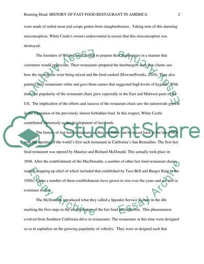 History of fast food restaurants in America