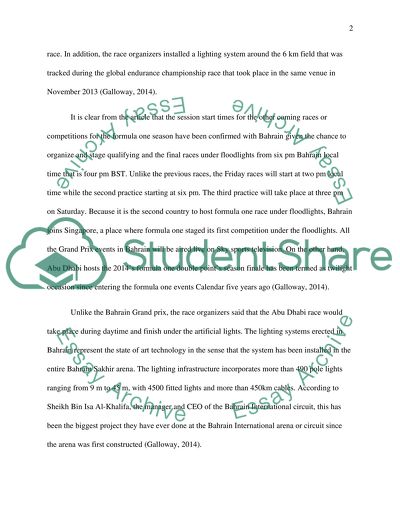 The Tenth Anniversary of the Formula One Grand Prix in Bahrain