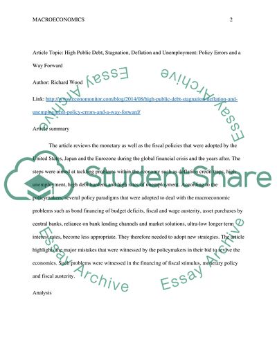 High Public Debt, Stagnation, Deflation and Unemployment