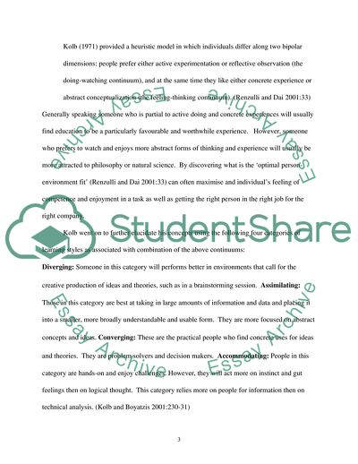 experiential learning essay