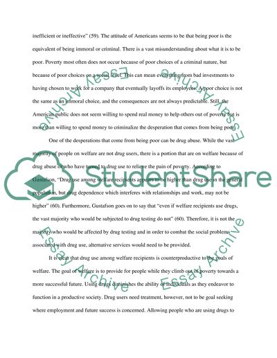 Research Paper on Drug Testing Welfare for Benefits