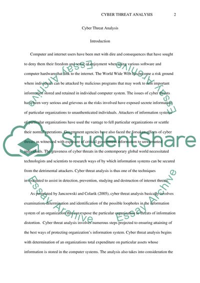 Cyber Threat Analysis