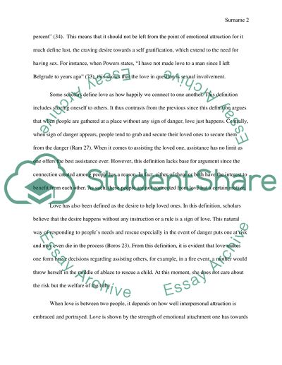 The Concept of Love in 17th and 18th Century Philosophy