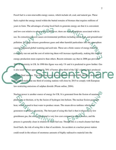 Energy production in Britain and its impact on environment and health
