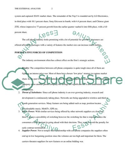 The External Analysis