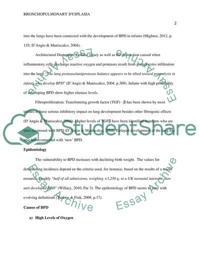 Bronchopulmonary Dysplasia