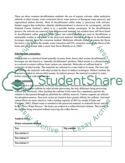 Levels of Caffeine in Tea, Coffee and Soft Drinks