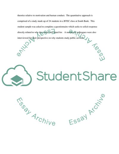 Student Motivation for Choosing to Study a BTEC First Diploma