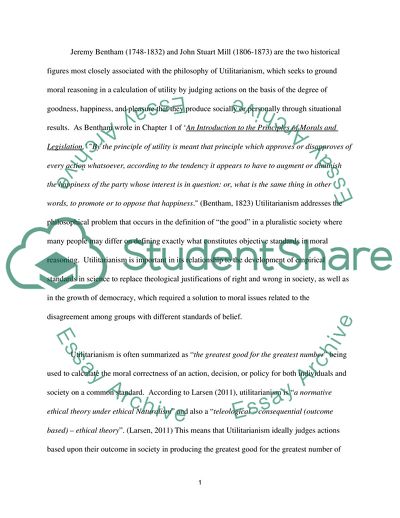 The Reformulation Benthams Theory of Utilitarianism