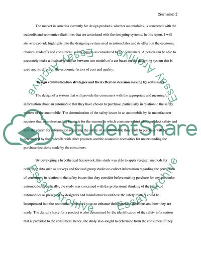 Design Choices for Economic Necessities, Reliability, and for Consumer Safety