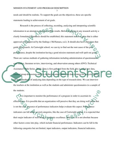 Evaluation of Mission Statement