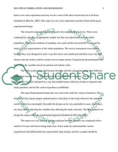 Multiple Correlation and Regression