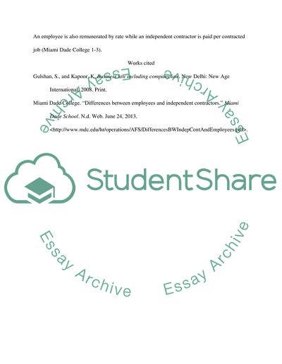 An Employee and an Independent Contractor