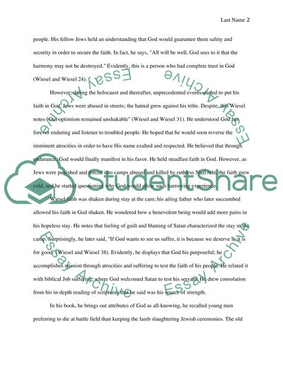 Eliezers Struggle to Keep his Faith in God