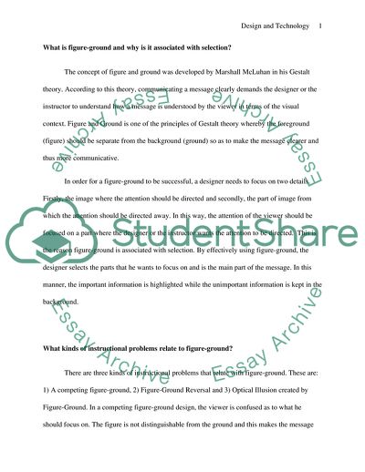 What Is Figure-Ground and Why Is It Associated with Selection