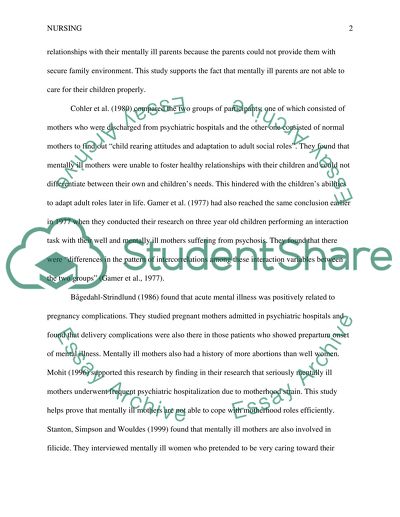 Research Process for the Rights of the Mentally Ill to Have Children