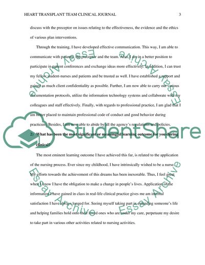 Heart Transplant Team Clinical Journal