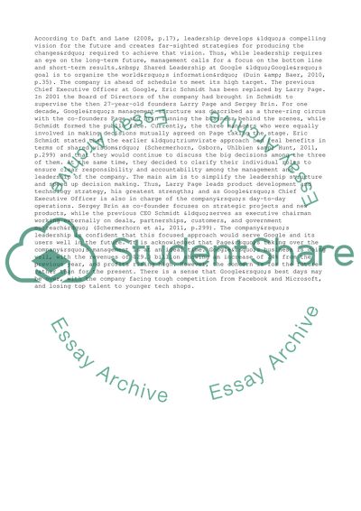 Leadership and Management Style at Google