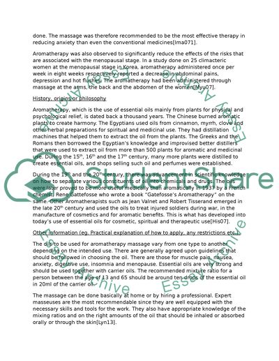 Aromatherapy - Claimed Health Benefits and Explanation of the Scientific Basis