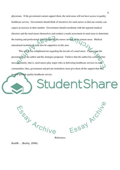 Nursing in Rural and Frontier Areas