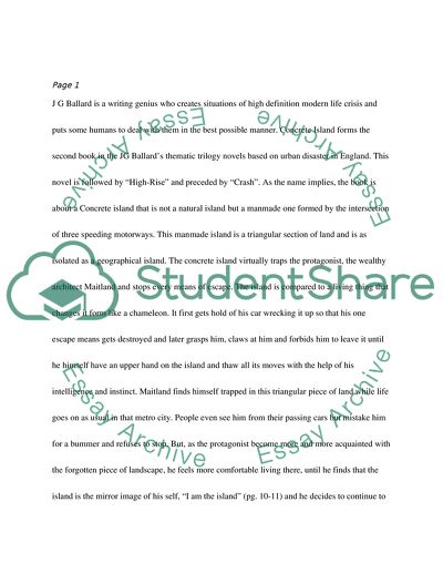 J. G. Ballards Concrete Island Is Entry into Island an Accident or Work of Fate