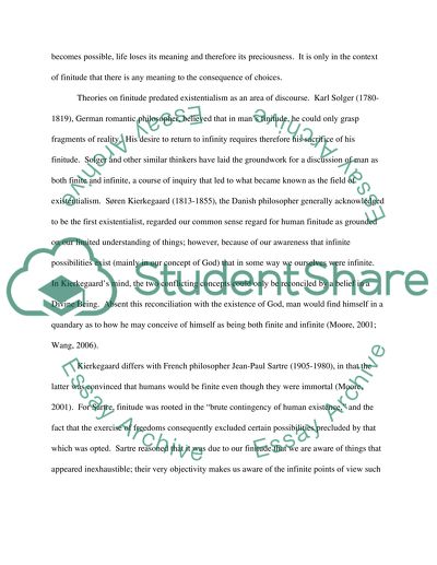 Existentialism and Finitude - Why existentialists prefer to speak of finitude rather than death