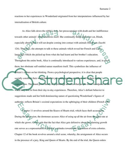 How does Alices Adventures in Wonderland display British colonial attitudes