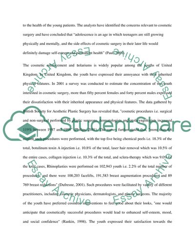 Cosmetic Surgery: Analysis in the United Kingdom