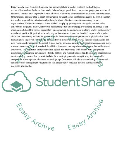 Which Is More Convincing: Market Or Regulatory Approaches To Globalization