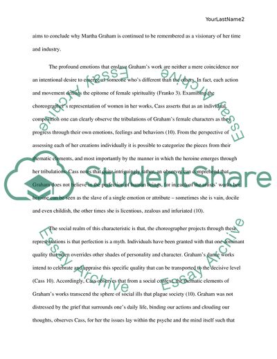 The Chorographical Visionary of Martha Graham