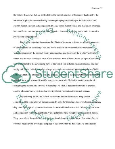 Analysis of the movie Alphaville in comparison to todays society