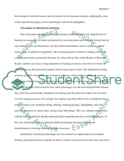 Technology Brought Both Advantages and Disadvantages to Students