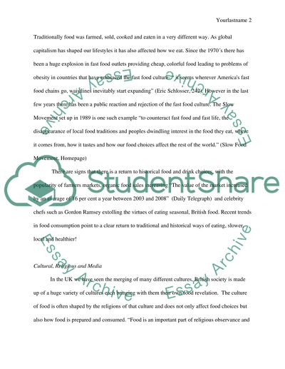 Food and Drink in Society