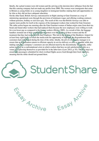 Gate Gourmet Strike Action