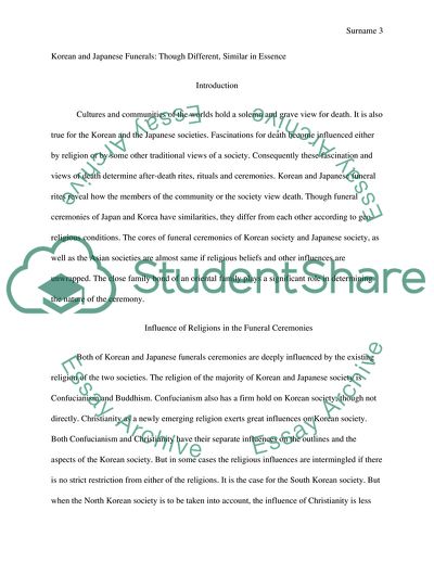 Korean and Japanese Funerals: Though Different, Similar in Essence