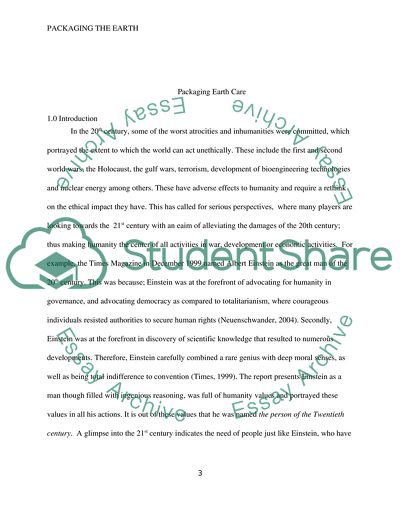 Packaging the Earth: Perspective on Ethics in 21st Century