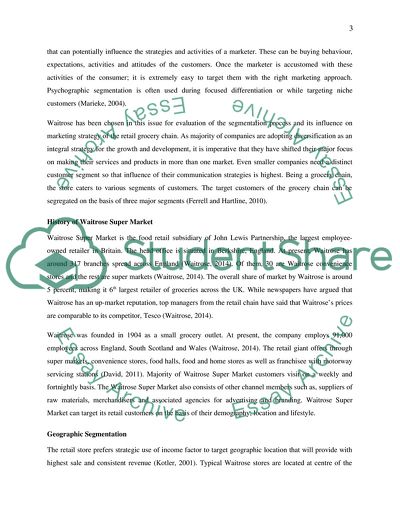 The Relevance of Segmentation to Waitrose Supermarket