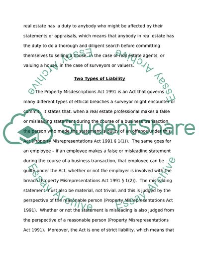 The Property Misdescriptions Act 1991